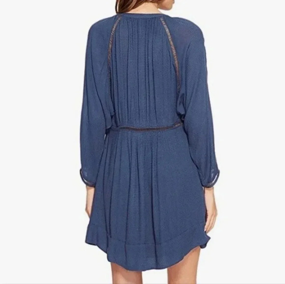 Free People Go Lightly Swing Babydoll Boho Blue  Women's Mini Dress Size Small. - Picture 12 of 16